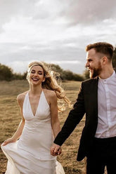 Ivory A-line Halter Sleeveless Beach Wedding Dresses, Simple Bridal Gown